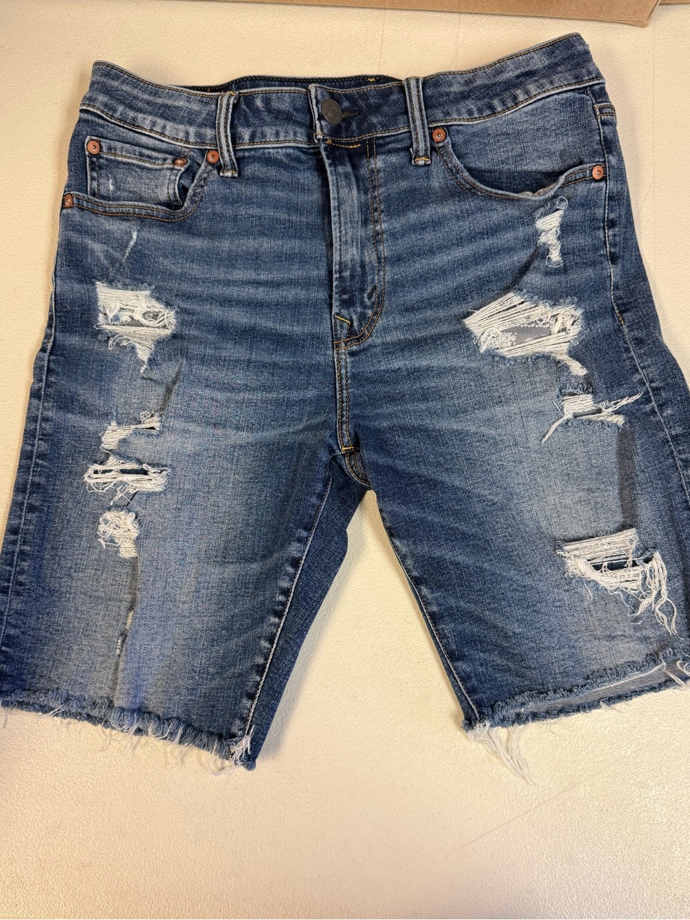 American Eagle Dark Blue Denim Cutoff Shorts